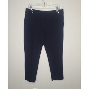Ann Taylor Loft navy blue marisa crop pants gold buttons details - 10p 10 petite